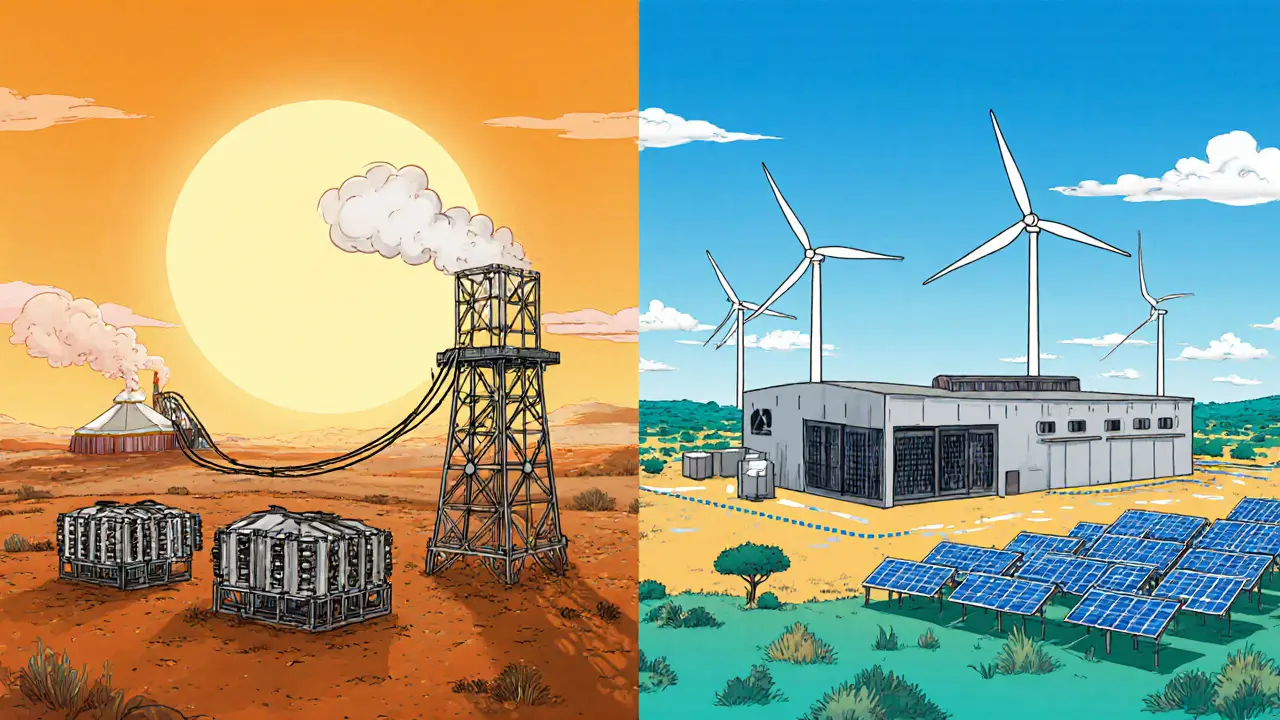 Mining rigs relocated to Kazakh steppe with coal plants and to Texas with wind turbines and solar panels.