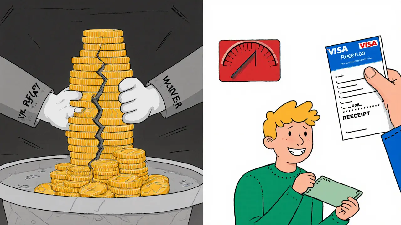 Split scene showing token concentration risk and mixed user experiences.
