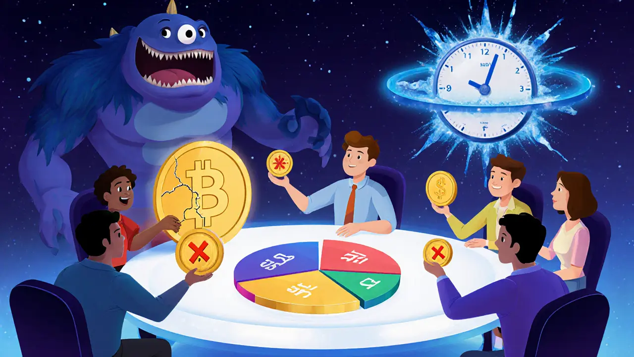 A group of users balancing collateral assets on a glowing dashboard, with USDC and stETH creating a golden safety aura.