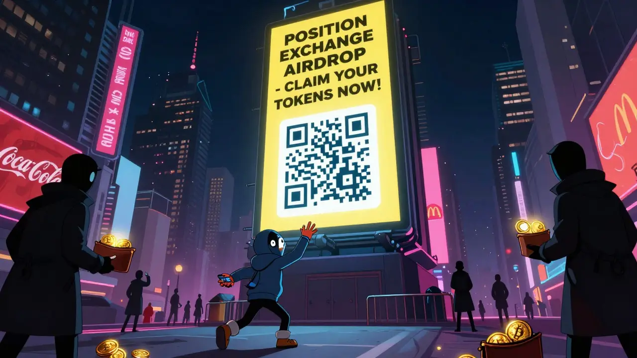 Position Exchange Times Square Billboard Airdrop: The Scam You Need to Avoid