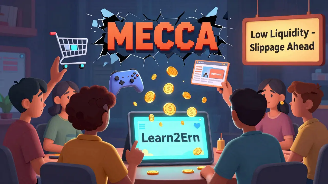 Users reaching for nonexistent shopping and gaming items while receiving only airdrop coins from a tablet.