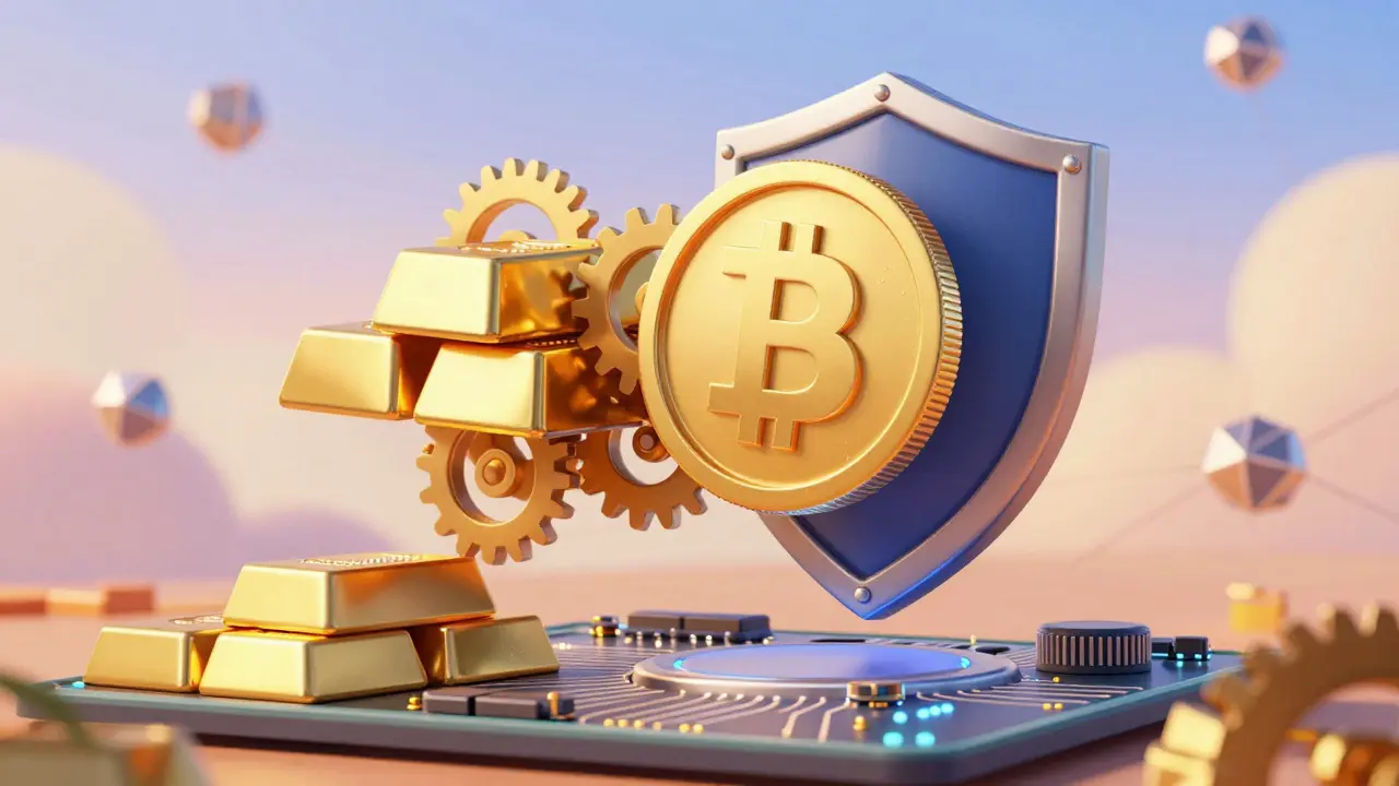 Hybrid stablecoin balancing collateral and algorithmic adjustments