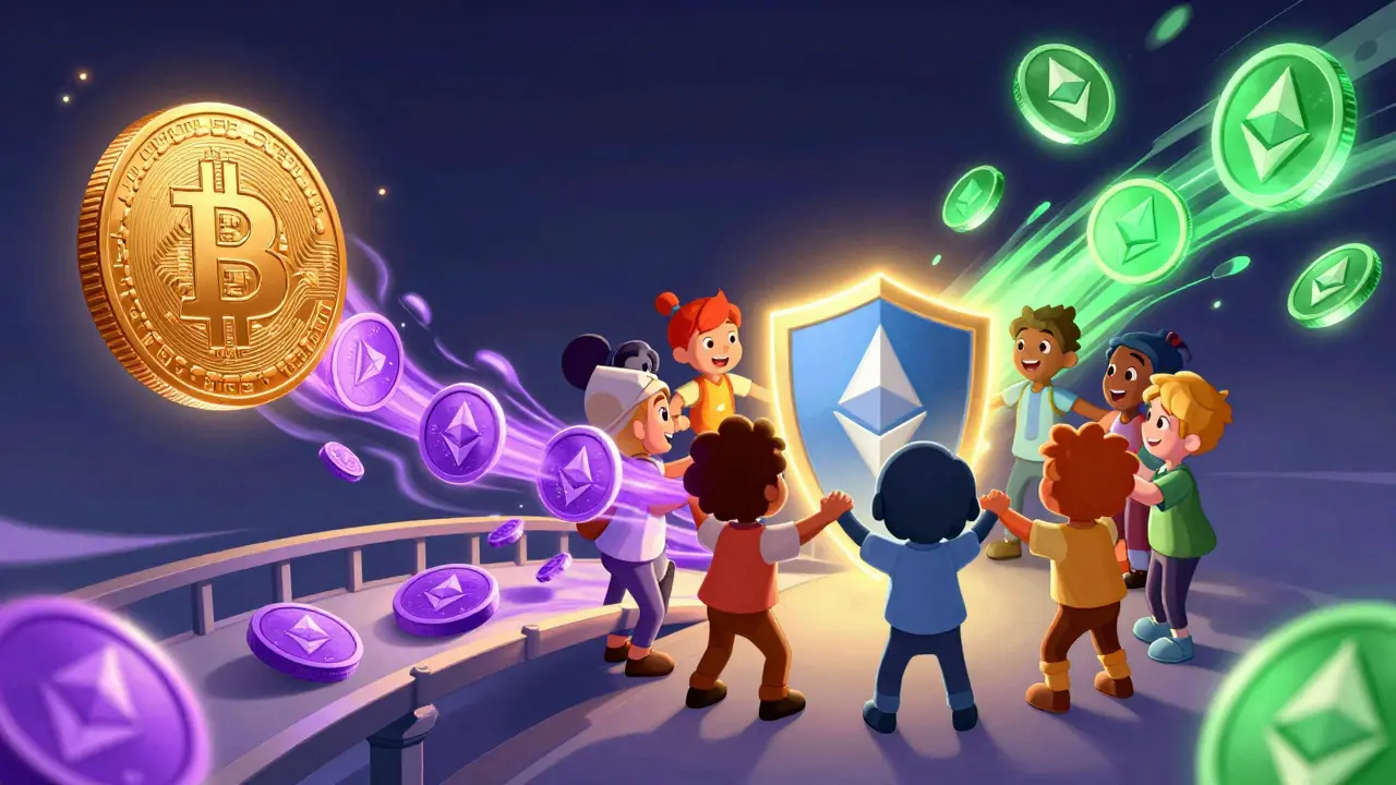 Bitcoin swapping to ETH via RUNE with validators