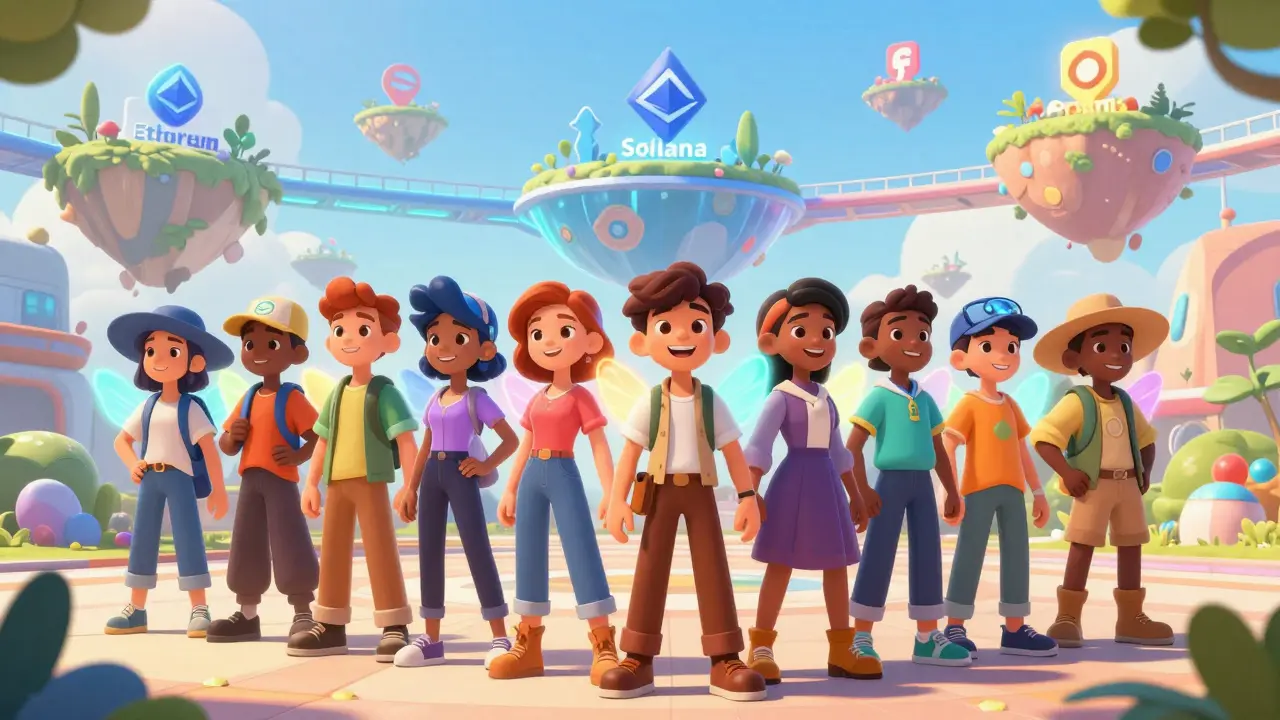 Characters wearing interoperable digital accessories across blockchain bridges