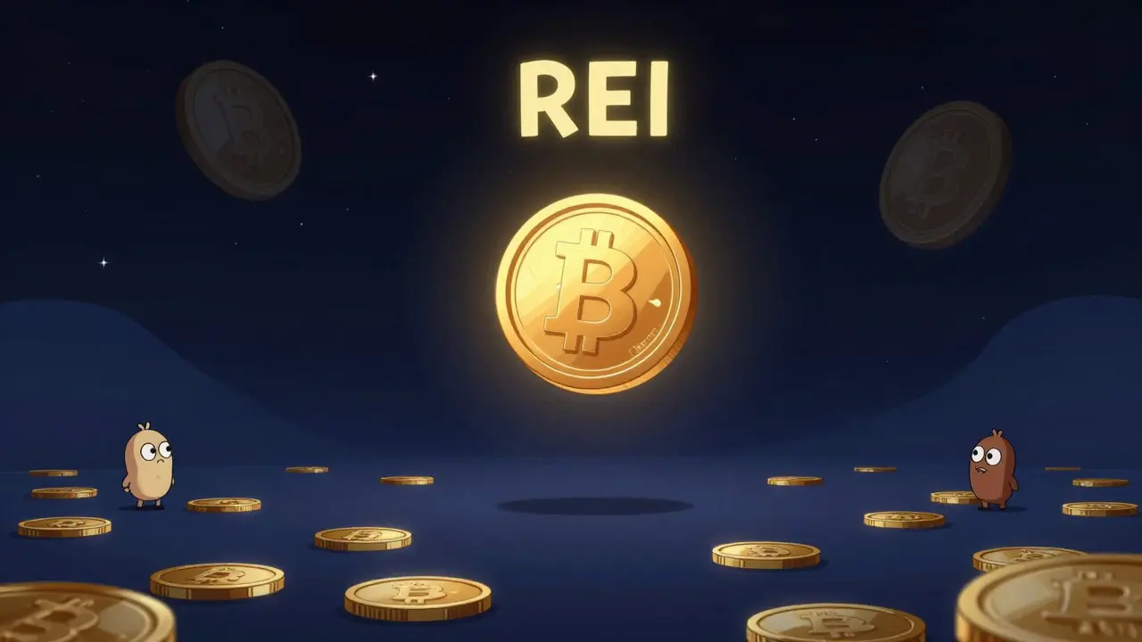 A single glowing coin floating in a dark void surrounded by ghostly outlines