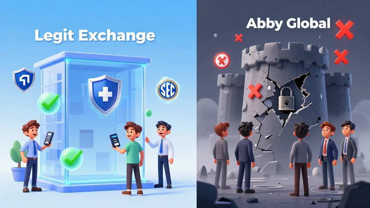 Comparison of secure legit exchange vs crumbling scam platform
