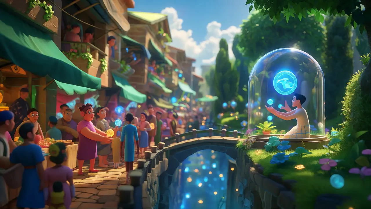 Character moving token from busy DEX market to secure garden