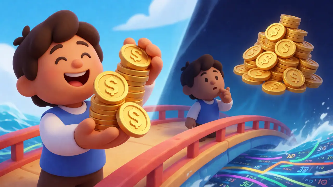 Illustration comparing earned trading fees against lost asset value