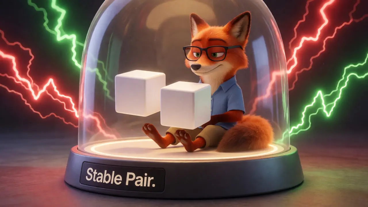 Protected stablecoin pair inside a shield against volatile market forces