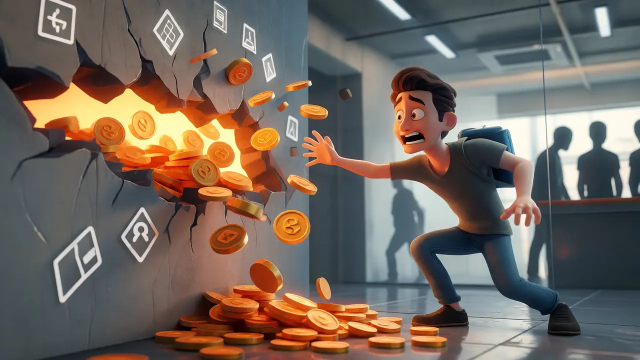 User reaching for slipping funds as support ignores them
