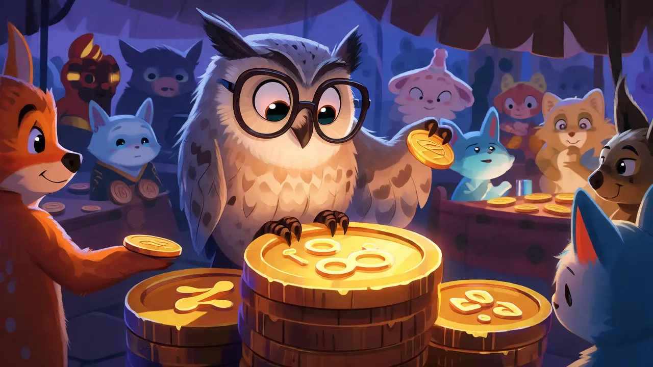 Owl validator balancing staked coins with delegator animals
